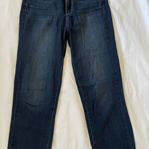 PAIGE Hoxton Crop Dark Blue Straight Leg Jeans